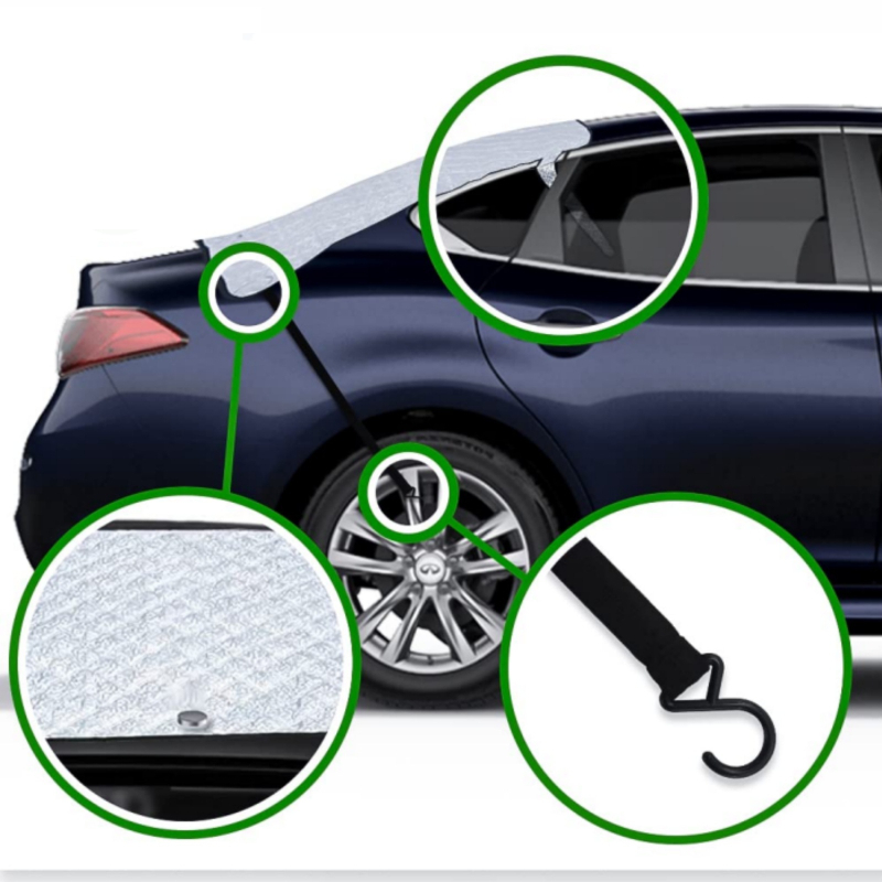 Pokriće stražnjeg stakla automobila s UV zaštitom – debeli, romboidni uzorak, materijal: aluminijska folija, ugradnja karticom, univerzalna kompatibilnost (400 g)