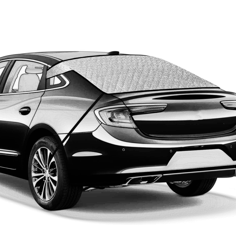 Pokriće stražnjeg stakla automobila s UV zaštitom – debeli, romboidni uzorak, materijal: aluminijska folija, ugradnja karticom, univerzalna kompatibilnost (400 g)