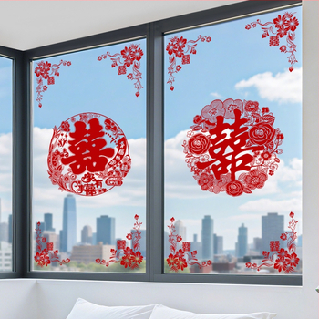 Maiwei statická nálepka na okno pre svadobnú výzdobu – inštalácia bez vŕtačky, okno výzdoba na svadbu