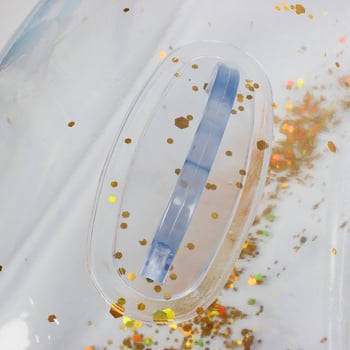 Naduvljiva ležaljka za vodu s naslonom, proziran dizajn sa šljokicama, PVC materijal