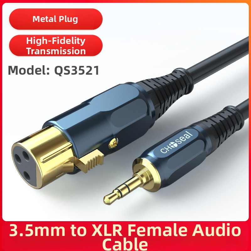 Kabel za mikrofon 3,5 mm na XLR – kondenzatorski mikrofon, brend Choseal/Akihabara, XLR muški/ženski konektori, za audio-video uređaje