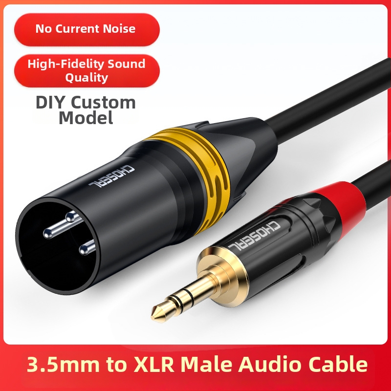 Kabel za mikrofon 3,5 mm na XLR – kondenzatorski mikrofon, brend Choseal/Akihabara, XLR muški/ženski konektori, za audio-video uređaje