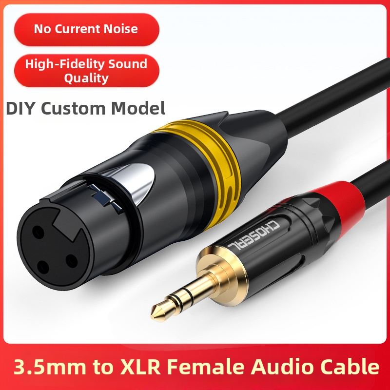 Kabel za mikrofon 3,5 mm na XLR – kondenzatorski mikrofon, brend Choseal/Akihabara, XLR muški/ženski konektori, za audio-video uređaje