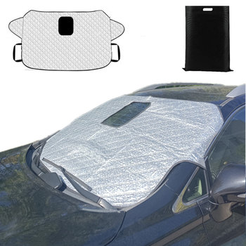 Pokrov snijega za vjetrobran automobila – debeli, prešiveni, aluminijska folija, antifriz, korejski stil, montaža karticom