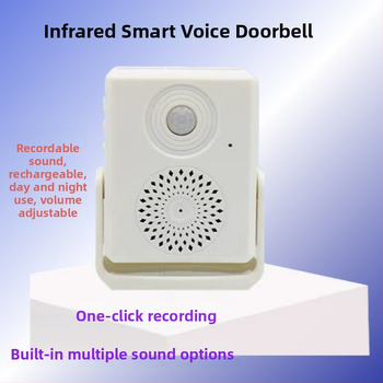 Indukčné zvonček na dvere – napájanie batériou, viaceré tóny s nahrávaním, 4.5V, 85 dB, vhodné pre rôzne prevádzky (model 08)