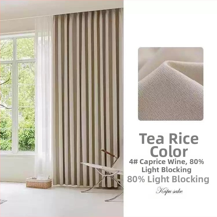 Zatemňovacia záves jednofarebný s tepelnou izoláciou a dizajnom na zvýšenie výšky, polyesterový žakard, nordický štýl, vhodný do obývačky, spálne, balkóna a rohového okna