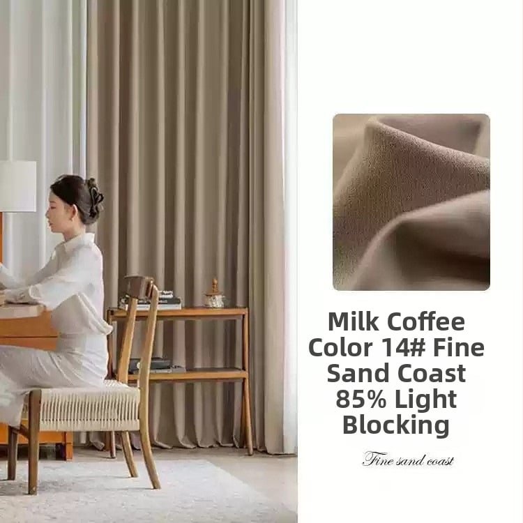 Zatemňovacia záves jednofarebný s tepelnou izoláciou a dizajnom na zvýšenie výšky, polyesterový žakard, nordický štýl, vhodný do obývačky, spálne, balkóna a rohového okna