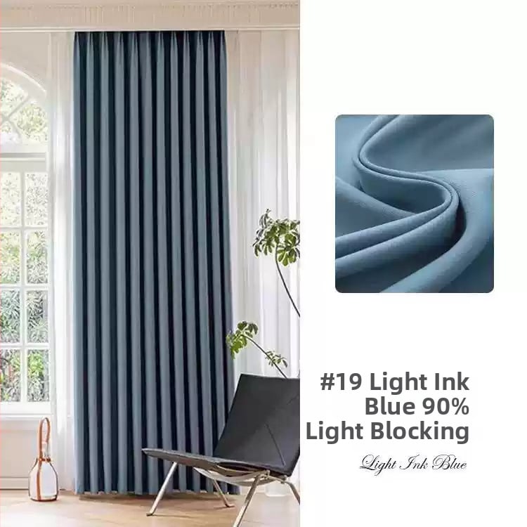 Zatemňovacia záves jednofarebný s tepelnou izoláciou a dizajnom na zvýšenie výšky, polyesterový žakard, nordický štýl, vhodný do obývačky, spálne, balkóna a rohového okna