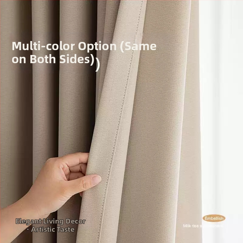 Zatemňovacia záves jednofarebný s tepelnou izoláciou a dizajnom na zvýšenie výšky, polyesterový žakard, nordický štýl, vhodný do obývačky, spálne, balkóna a rohového okna