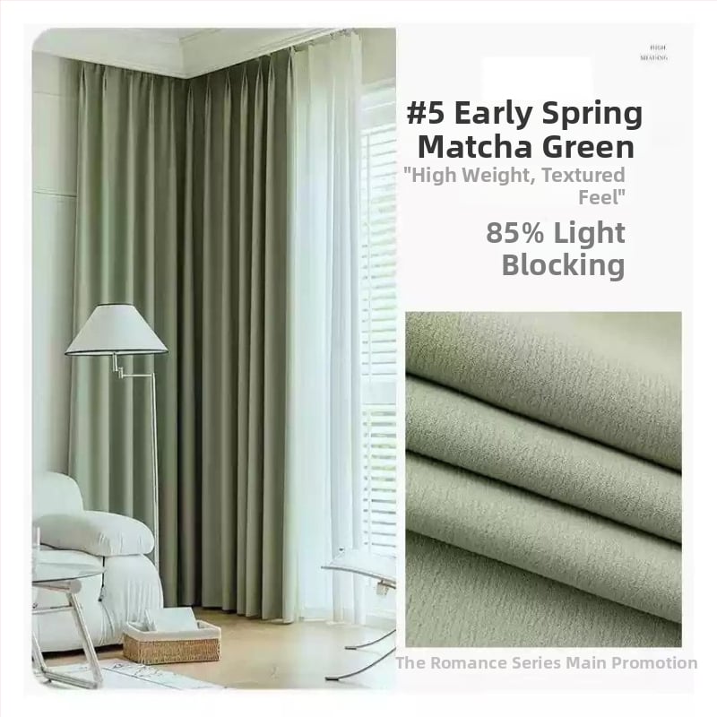 Zatemňovacia záves jednofarebný s tepelnou izoláciou a dizajnom na zvýšenie výšky, polyesterový žakard, nordický štýl, vhodný do obývačky, spálne, balkóna a rohového okna