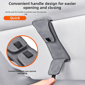 Autoklip na okuliare z velúru PU, magnetické prilípnutie, dvojitý klip na slnečník a interiér auta, držiak na ID