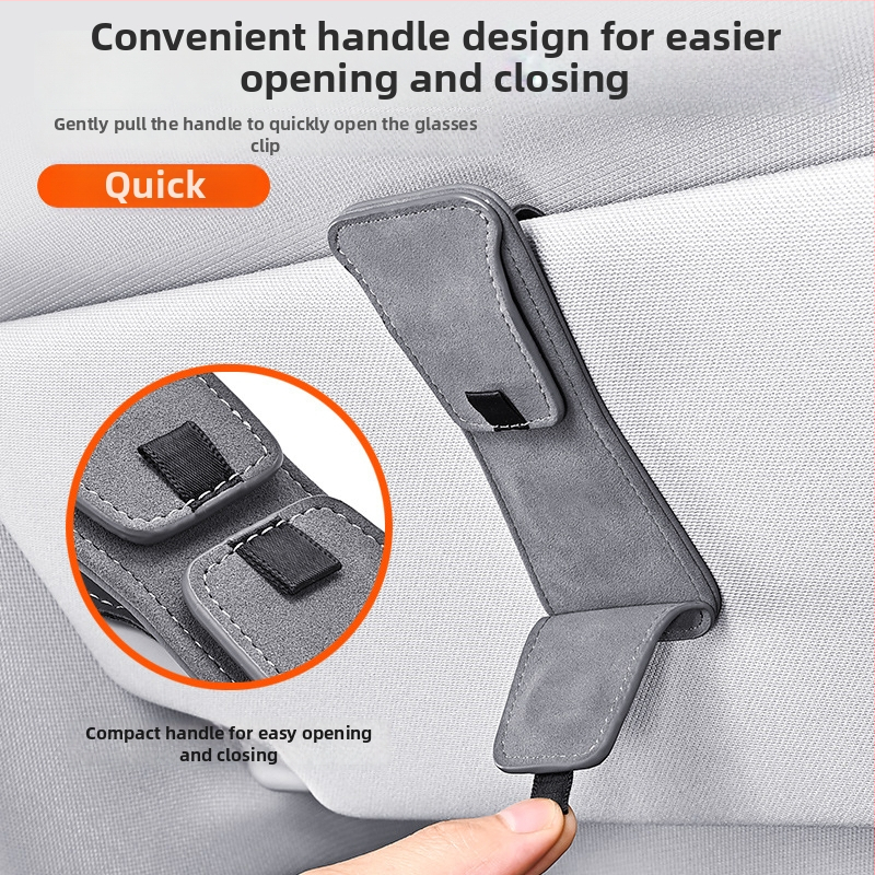 Autoklip na okuliare z velúru PU, magnetické prilípnutie, dvojitý klip na slnečník a interiér auta, držiak na ID