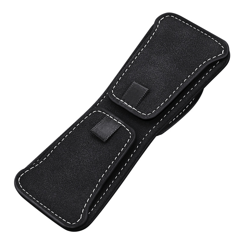Κλιπ γυαλιών αυτοκινήτου με suede+PU, μαγνητική πρόσδεση, διπλός κλιπ για ηλιοπροστάσιο και εσωτερικό αυτοκινήτου, θήκη για ID