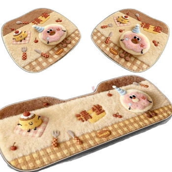 Автомобилна подложка за седалка – полиестер, геометричен и карикатурен модел, правоъгълна форма, измиваема, персонализираема