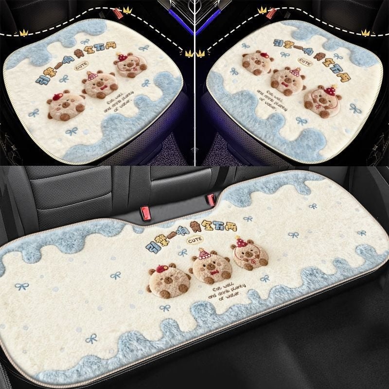 Автомобилна подложка за седалка – полиестер, геометричен и карикатурен модел, правоъгълна форма, измиваема, персонализираема