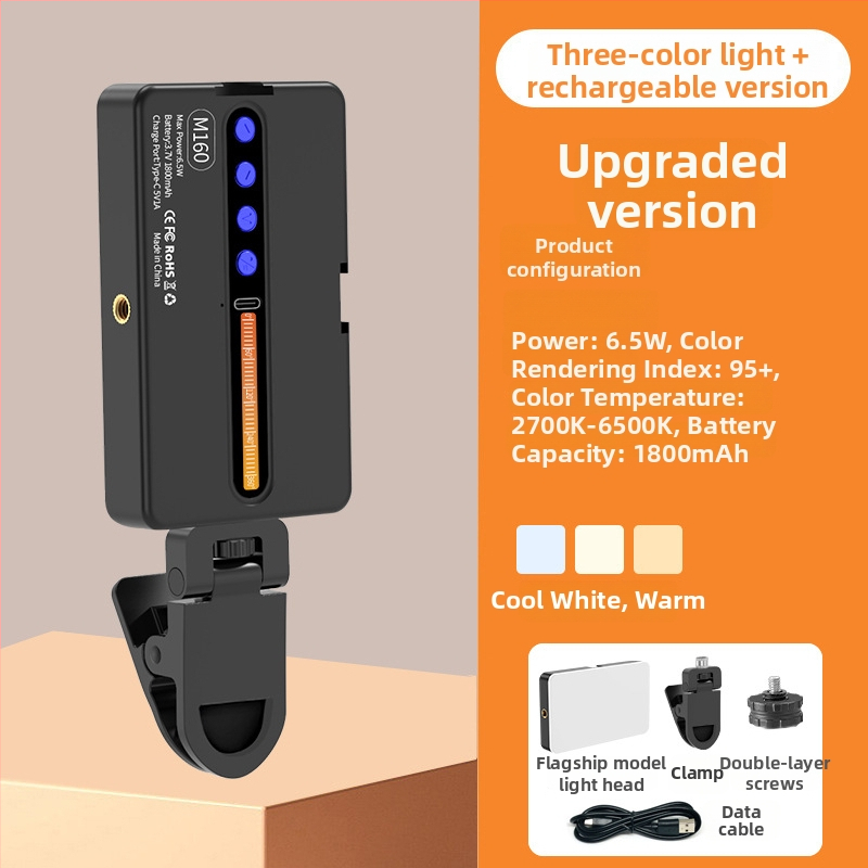 LED výplňové svetlo M160 RGB – Prenosné ručné RGB svetlo pre živé vysielanie a fotografovanie, integrovaná batéria, nastaviteľná farebná teplota 2500K–9900K