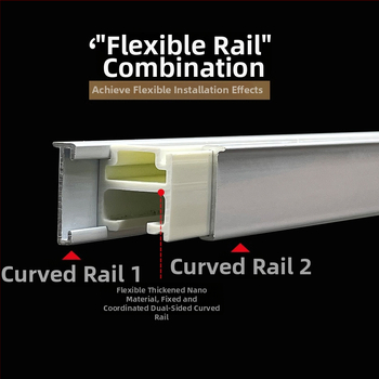 Tichá dráha na závesy pre balkón, hadovitý vodič, ohybná koľaj v tvare U a L, z hliníkovej zliatiny, prispôsobiteľná