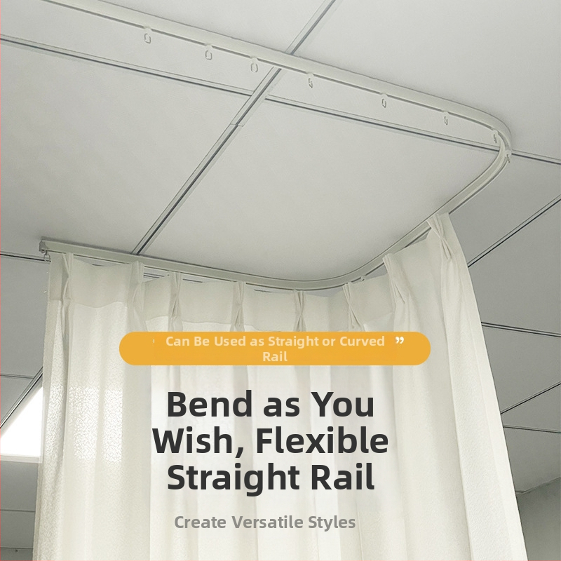 Tichá dráha na závesy pre balkón, hadovitý vodič, ohybná koľaj v tvare U a L, z hliníkovej zliatiny, prispôsobiteľná