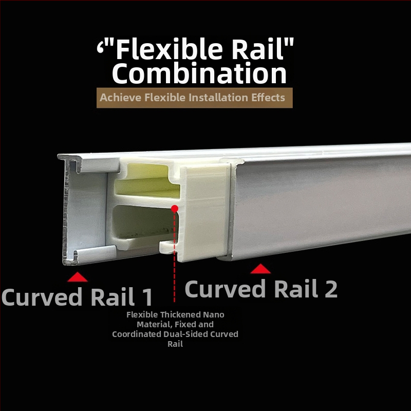 Tichá dráha na závesy pre balkón, hadovitý vodič, ohybná koľaj v tvare U a L, z hliníkovej zliatiny, prispôsobiteľná