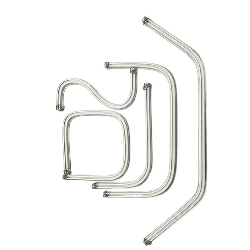 Безшумен релсов водач за завеси за балкон със змиевидна форма, U- и L-образен гъвкав криволинеен релс за извит прозорец, алуминиева сплав, персонализируем