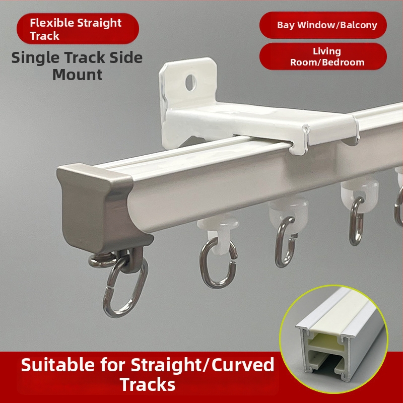 Tichá dráha na závesy pre balkón, hadovitý vodič, ohybná koľaj v tvare U a L, z hliníkovej zliatiny, prispôsobiteľná