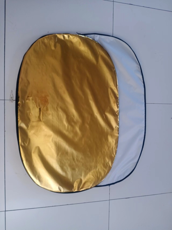 Fundal și reflector oval, 2 în 1 pentru fotografie de produs în exterior, portabil, pliabil, 1 kg, țesătură reflectorizantă de înaltă calitate