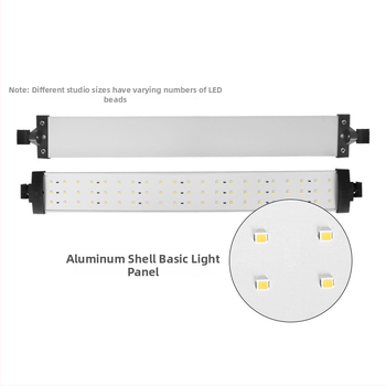 Alumíniové puzdro štúdiový osvetľovací panel s LED pásikom, jemné svetlo, bezkrokové stmievanie, 22W, 7–12V