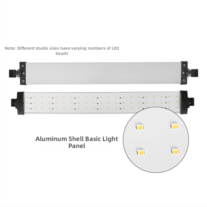 Alumíniové puzdro štúdiový osvetľovací panel s LED pásikom, jemné svetlo, bezkrokové stmievanie, 22W, 7–12V
