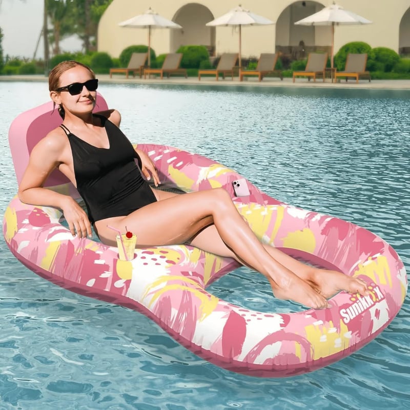 Șezlong gonflabil pentru piscină din PVC cu suport pentru pahar și spate - Model XIANLI-88, CE certificat, Brand XIANLI, Material PVC