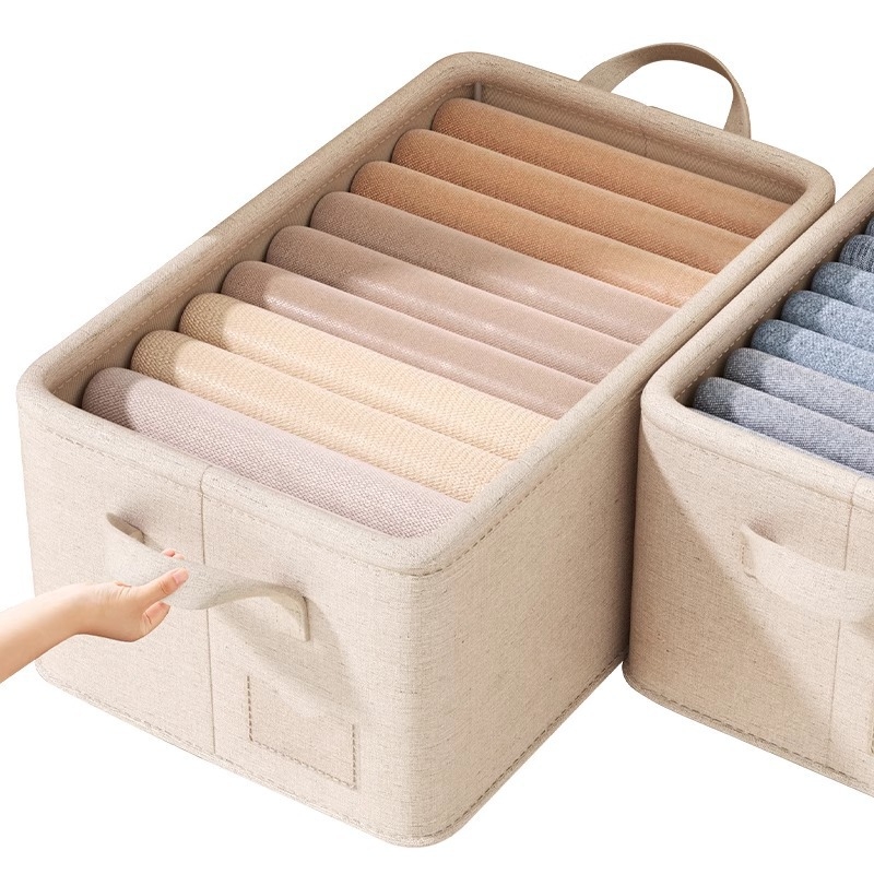 Sklopiva kutija za odlaganje odjeće od platna – prijenosna, kapacitet 20–30 L, minimalistički stil
