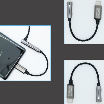 Type-C na 3,5 mm audio adapter kabel CS46L41 – digitalni dekoder zvuka i pojačalo za slušalice, bakreno srebrni vodiči