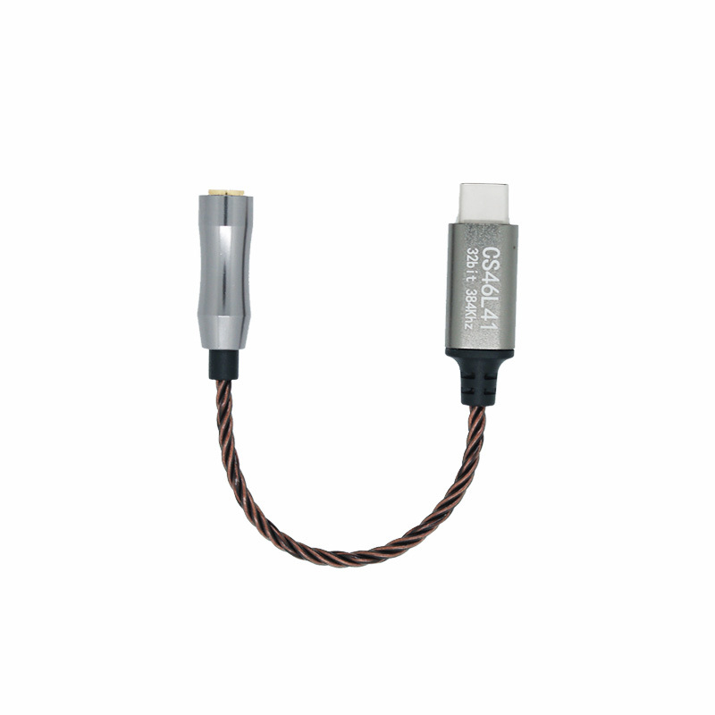 Type-C na 3,5 mm audio adapter kabel CS46L41 – digitalni dekoder zvuka i pojačalo za slušalice, bakreno srebrni vodiči