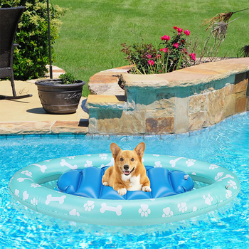 PVC felfújható kutya medencés úszó matrac, összecsukható