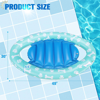 PVC felfújható kutya medencés úszó matrac, összecsukható