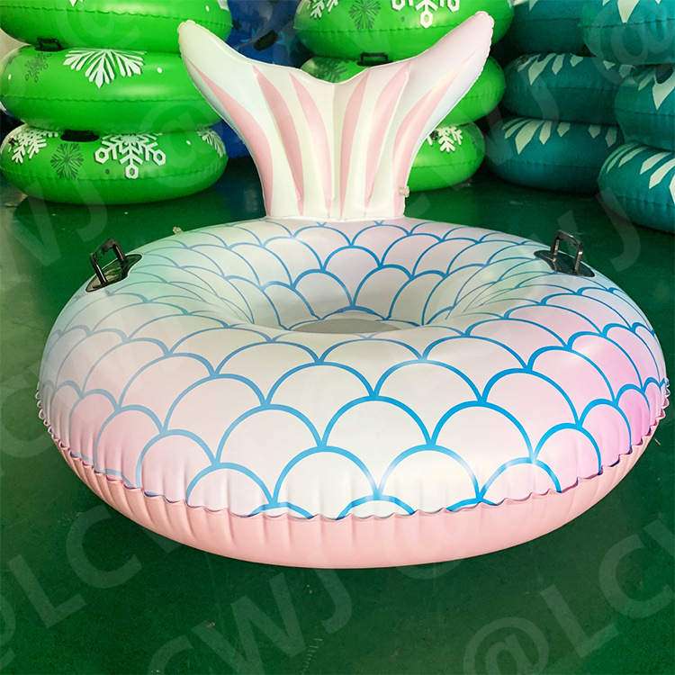 Șezlong gonflabil pentru apă, pentru piscină, cu spate și mâner – LCWJ, PVC ecologic, grosime PVC 0.25 mm, potrivit pentru adulți