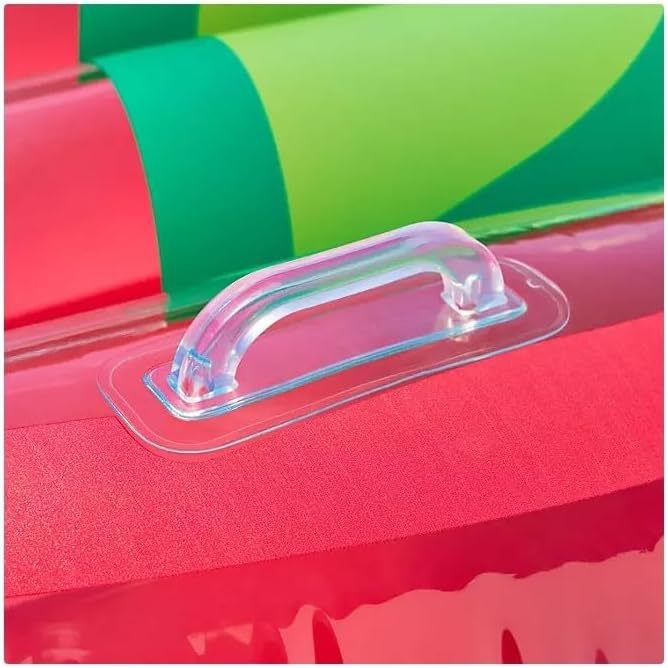 FY Plută gonflabilă pentru piscină în formă de căpșună, cu suport pentru pahar, brațe și pernă de aer (PVC ecologic)