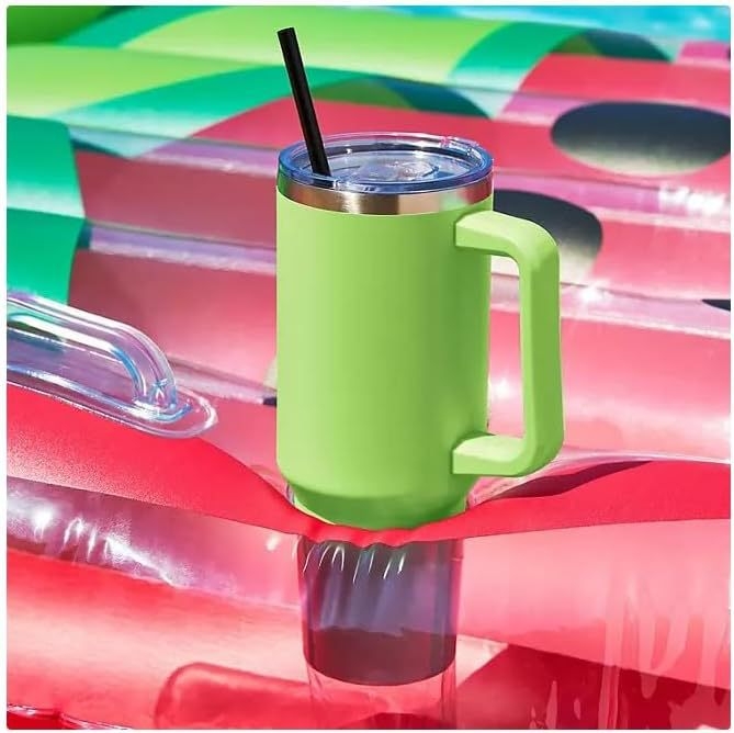 FY Plută gonflabilă pentru piscină în formă de căpșună, cu suport pentru pahar, brațe și pernă de aer (PVC ecologic)