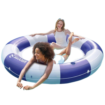 Șezlong gonflabil din PVC pentru piscină cu plasă - rotund, pentru două persoane