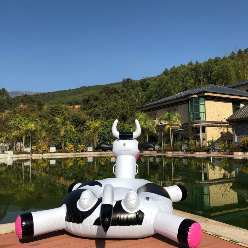 Li Cheng flotabil gonflabil din PVC, în formă de vacă, pentru piscină