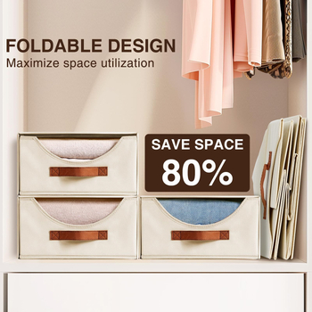 Fehérneműtároló doboz lenvászonból, összecsukható, fedéllel, többször is rakható — Porálló, Nagy kapacitás 21