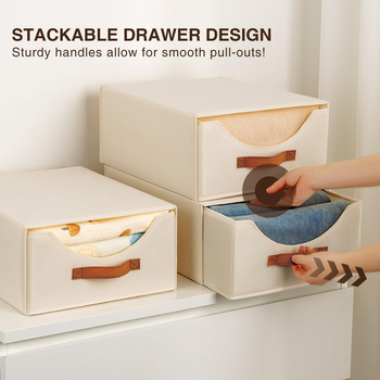 Fehérneműtároló doboz lenvászonból, összecsukható, fedéllel, többször is rakható — Porálló, Nagy kapacitás 21