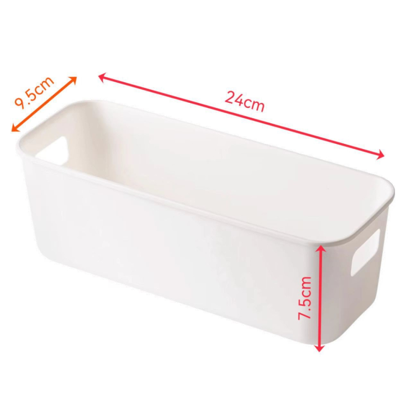 Asztali tároló kozmetikumokhoz és rendezéshez a fiókokban, hosszúkás téglalap alakú műanyag fedél nélküli szervező