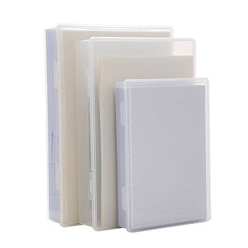 Irodai tároló doboz fedéllel, átlátszó PP műanyagból, modell 3680, 2 L kapacitás, mérnöki rajzok rendezésére