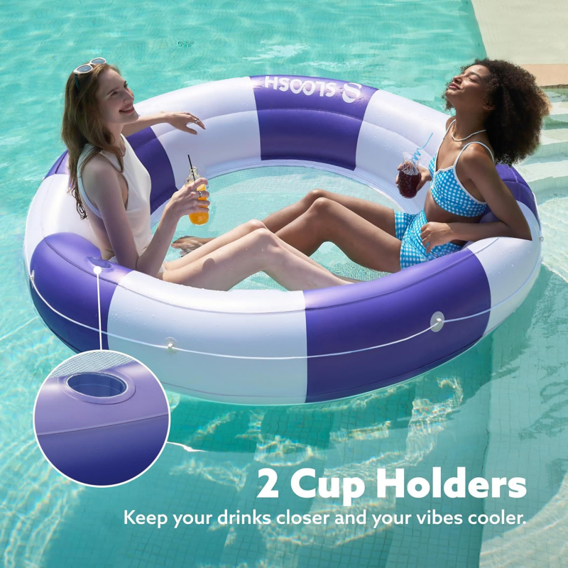 XIANLI PVC kör alakú felfújható medence-lounge – két személyre, Q4 modell