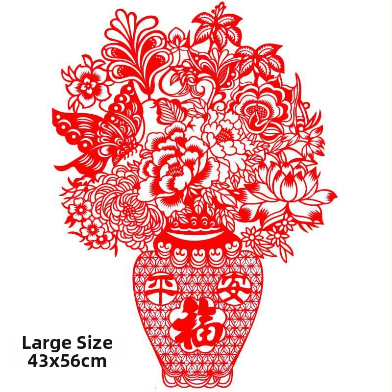 Okno kvet Yuyuxuan, papierové výrezy na flokovanej látke, balenie Opp bag