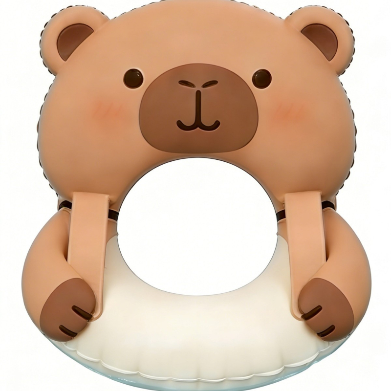 Baba nyakúszó gyűrű, állatmintás PVC, kézi felfújás, 0-3 éves és 3-6 éves korosztály