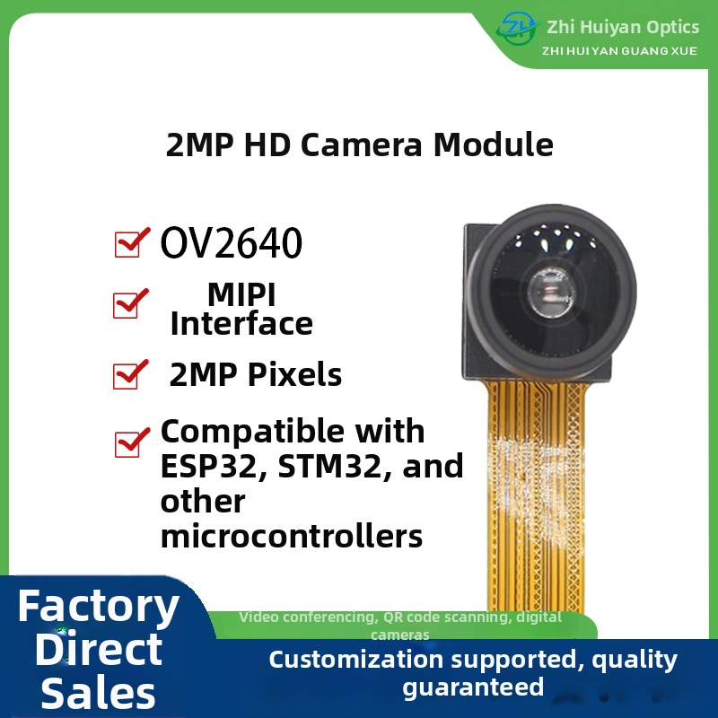 Kamerový modul OV2640 pre ESP32 - 2MP, 1600x1200, rozhranie MIPI DVP, fixné zaostrenie, 30FPS