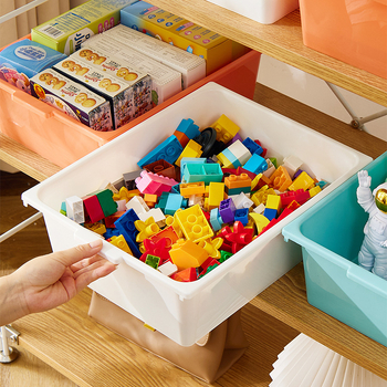 Gyermekjátékok és kozmetikumok tárolókosara, nagy kapacitású, műanyag, testreszabható logóval, pastoral stílus (anyag: műanyag; testreszabás: elérhető)