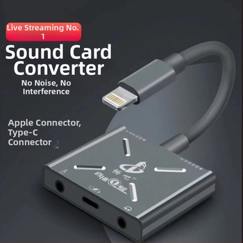 Convertor de card audio pentru live streaming, versiune 3D; Brand Have Fun; Model Live Broadcast No.1; Compatibil cu Apple și Android
