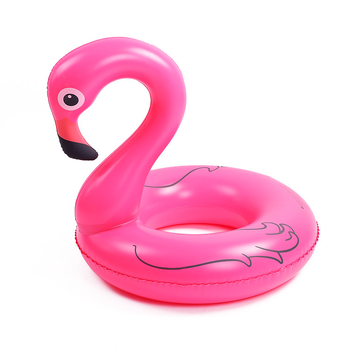 PVC napuhljivi plivački prsten s flamingom – crtani dizajn, za bazen, jezero, rijeku i more